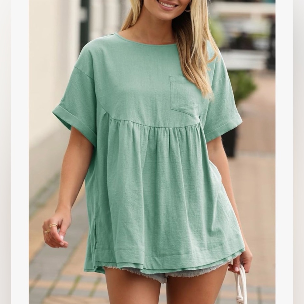 Mint Green Babydoll Tunic Top